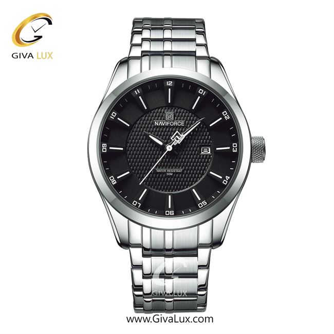 ساعت مچی اورجینال ناوی فورس مردانه نقره ای | نقره ای | مشکی | کد رفرنس NF8032-S/B