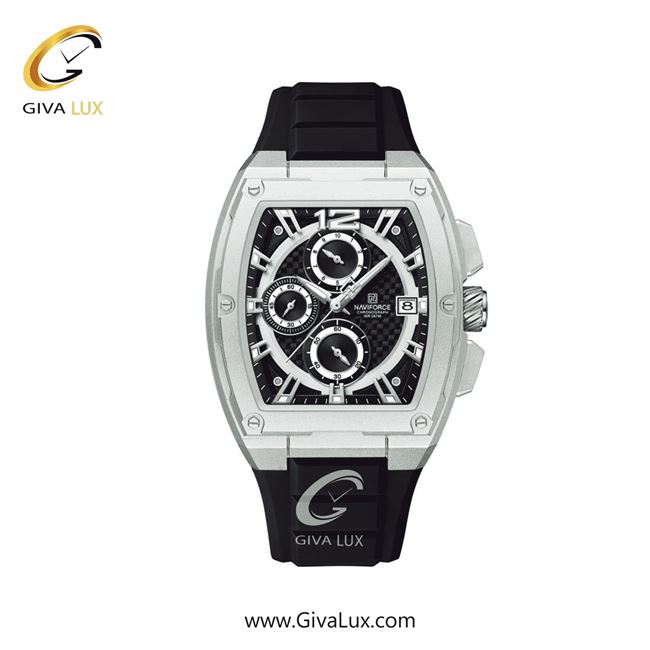 ساعت مچی اورجینال مردانه ناوی فورس|Naviforce|نوی فورس|نیوی فورس سه موتوره کرنوگراف نقره ای | مشکی| مشکی-نقره ای| کد رفرنس NF8050 S/B/B