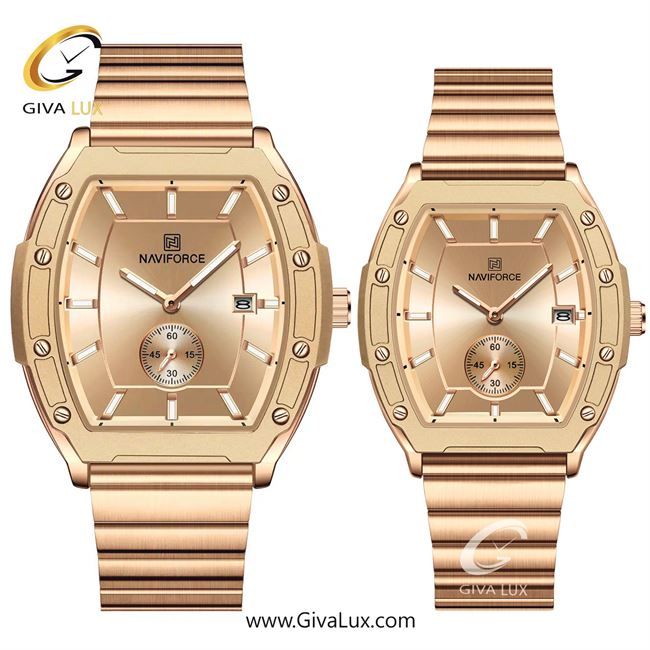 ساعت مچی اورجینال ست ناوی فورس|Naviforce|نوی فورس|نیوی فورس دو موتوره زیر ثانیه رزگلد | رزگلد| رزگلد| کد رفرنس NF8068 RG/RG