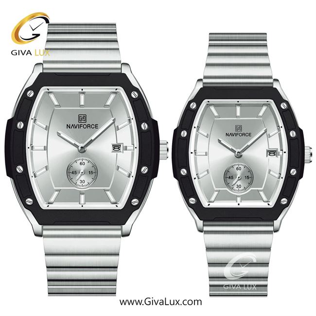 ساعت مچی اورجینال ست ناوی فورس|Naviforce|نوی فورس|نیوی فورس دو موتوره زیر ثانیه مشکی-نقره ای | نقره ای| نقره ای| کد رفرنس NF8068 S/W