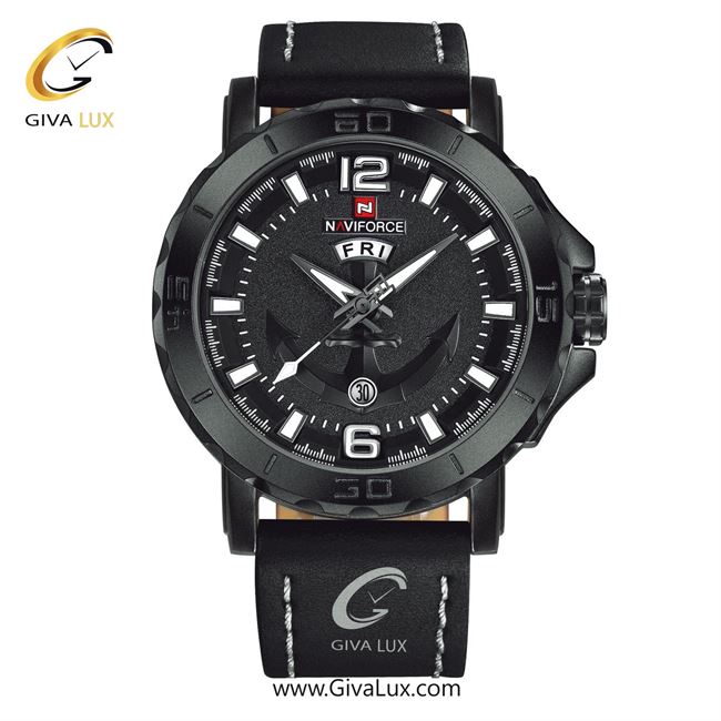 ساعت مچی اورجینال مردانه ناوی فورس|Naviforce|نوی فورس|نیوی فورس مشکی || مشکی| کد رفرنس NF9122