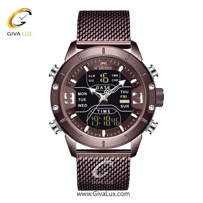 ساعت مچی اورجینال مردانه ناوی فورس|Naviforce|نوی فورس|نیوی فورس دو زمانه کافی | کافی| کافی| کد رفرنس NF9153