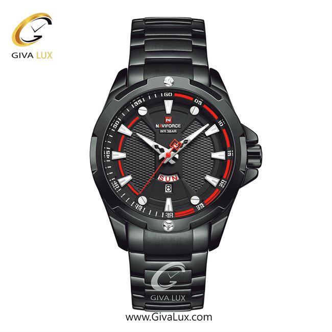 ساعت مچی اورجینال مردانه ناوی فورس|Naviforce|نوی فورس|نیوی فورس مشکی | مشکی| مشکی| کد رفرنس NF9161