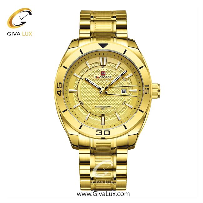 ساعت مچی اورجینال مردانه ناوی فورس|Naviforce|نوی فورس|نیوی فورس طلایی | طلایی| طلایی| کد رفرنس NF9210