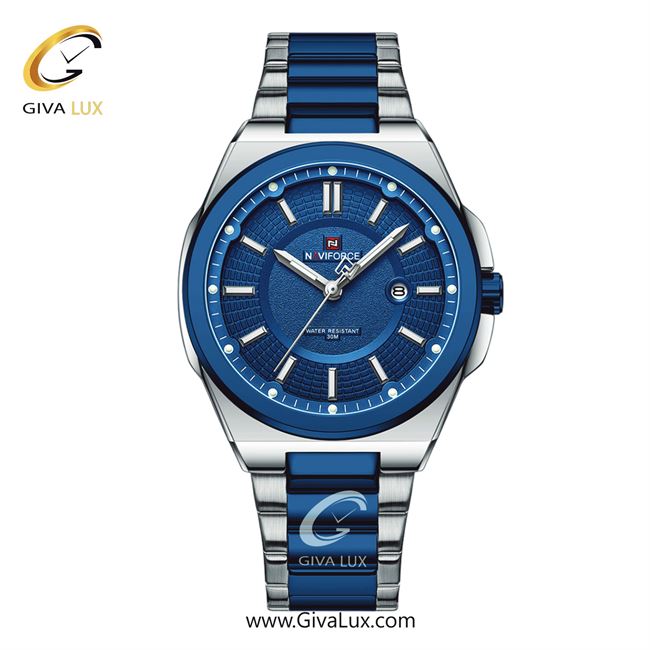 ساعت مچی اورجینال مردانه ناوی فورس|Naviforce|نوی فورس|نیوی فورس آبی کاربنی-نقره ای | آبی کاربنی-نقره ای| آبی کاربنی| کد رفرنس NF9212