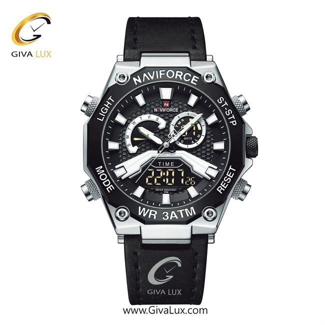 ساعت مچی اورجینال مردانه ناوی فورس|Naviforce|نوی فورس|نیوی فورس دو زمانه مشکی-نقره ای | مشکی| مشکی| کد رفرنس NF9220 S/B/B