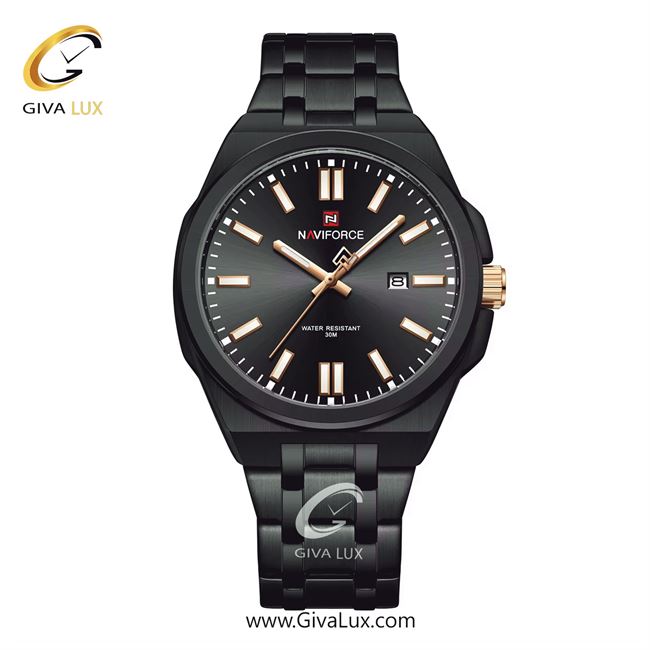ساعت مچی اورجینال مردانه ناوی فورس|Naviforce|نوی فورس|نیوی فورس مشکی | مشکی| مشکی| کد رفرنس NF9226