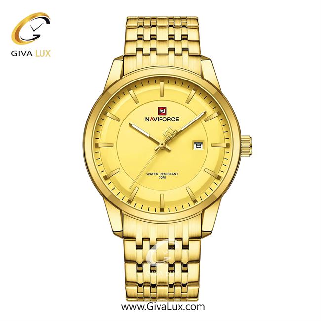ساعت مچی اورجینال مردانه ناوی فورس|Naviforce|نوی فورس|نیوی فورس طلایی | طلایی| طلایی| کد رفرنس NF9228