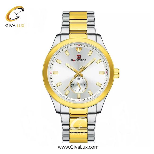 ساعت مچی اورجینال مردانه ناوی فورس|Naviforce|نوی فورس|نیوی فورس نقره ای-طلایی | طلایی-نقره ای| نقره ای| کد رفرنس NF9231
