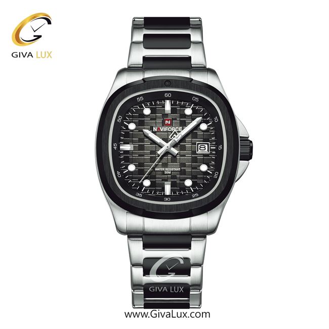 ساعت مچی اورجینال مردانه ناوی فورس|Naviforce|نوی فورس|نیوی فورس مشکی-نقره ای | نقره ای-مشکی| مشکی| کد رفرنس NF9240 S/B/B