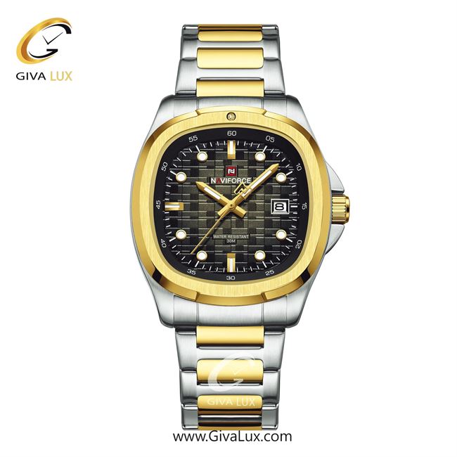 ساعت مچی اورجینال مردانه ناوی فورس|Naviforce|نوی فورس|نیوی فورس طلایی-نقره ای | نقره ای-طلایی| مشکی| کد رفرنس NF9240 S/B/G