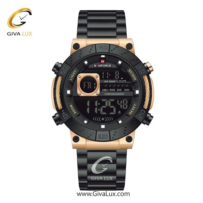 ساعت مچی اورجینال مردانه ناوی فورس|Naviforce|نوی فورس|نیوی فورس مشکی-رزگلد | مشکی| مشکی| کد رفرنس NF9241 RG/B/B