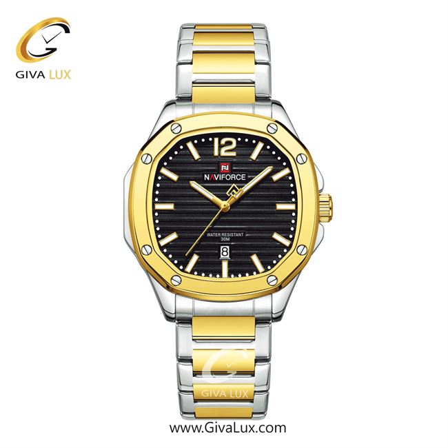 ساعت مچی اورجینال مردانه ناوی فورس|Naviforce|نوی فورس|نیوی فورس طلایی-نقره ای | نقره ای-طلایی| مشکی| کد رفرنس NF9243 S G/B