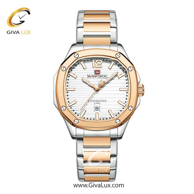 ساعت مچی اورجینال مردانه ناوی فورس|Naviforce|نوی فورس|نیوی فورس رزگلد-نقره ای | نقره ای-رزگلد| نقره ای| کد رفرنس NF9243 S RG/W