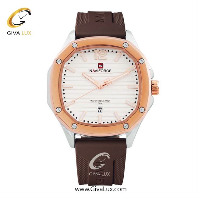 ساعت مچی اورجینال مردانه ناوی فورس|Naviforce|نوی فورس|نیوی فورس رزگلد-نقره ای | قهوه ای| نقره ای| کد رفرنس NF9243 T S/W/CE