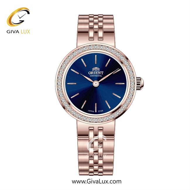 ساعت مچی اورجینال زنانه اورینت (کانتیننتال) | Orient (Continental) رزگلد | رزگلد| آبی کاربنی| کد رفرنس 0104