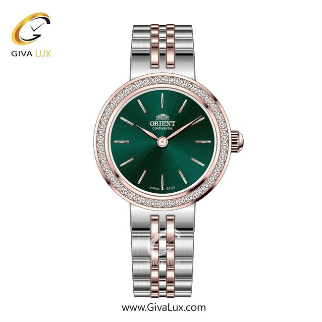 ساعت مچی اورجینال زنانه اورینت (کانتیننتال) | Orient (Continental) رزگلد | نقره ای-رزگلد| سبز یشمی تیره| کد رفرنس 0104
