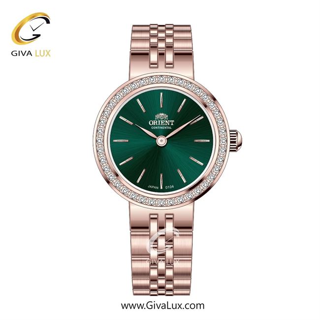 ساعت مچی اورجینال زنانه اورینت (کانتیننتال) | Orient (Continental) رزگلد | رزگلد| سبز یشمی تیره| کد رفرنس 0104