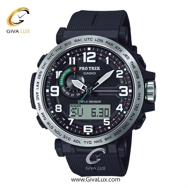 ساعت مچی اورجینال یونیسکس کاسیو Casio دو زمانه مشکی | مشکی| مشکی| کد رفرنس PRG-601-1DR
