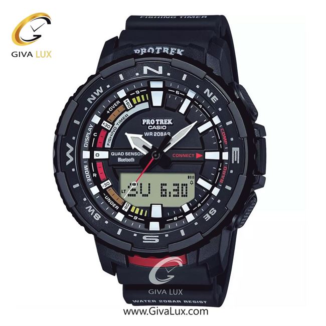 ساعت مچی اورجینال یونیسکس کاسیو Casio دو زمانه مشکی | مشکی| مشکی| کد رفرنس PRT-B70-1DR