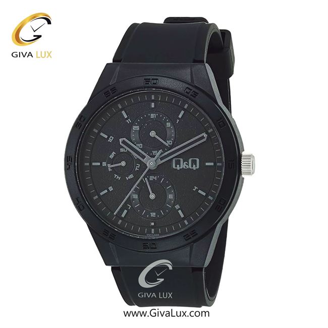 ساعت مچی اورجینال مردانه کیو اند کیو Q&Q سه موتوره فول تایم مشکی | مشکی| مشکی| کد رفرنس VS54J009Y