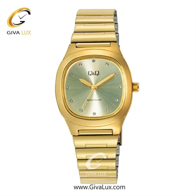 ساعت مچی اورجینال زنانه کیو اند کیو Q&Q طلایی | طلایی| نقره ای| کد رفرنس Q02C-002PY