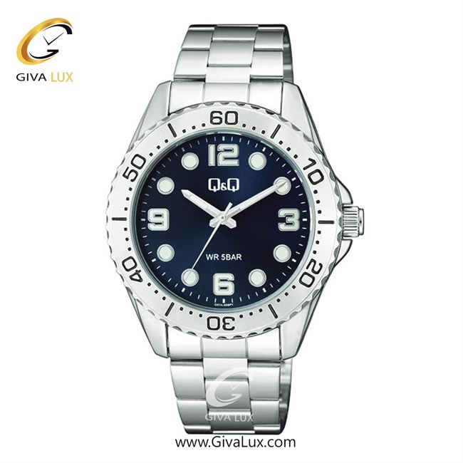 ساعت مچی اورجینال مردانه کیو اند کیو Q&Q نقره ای | نقره ای| سرمه ای| کد رفرنس Q07A-005PY