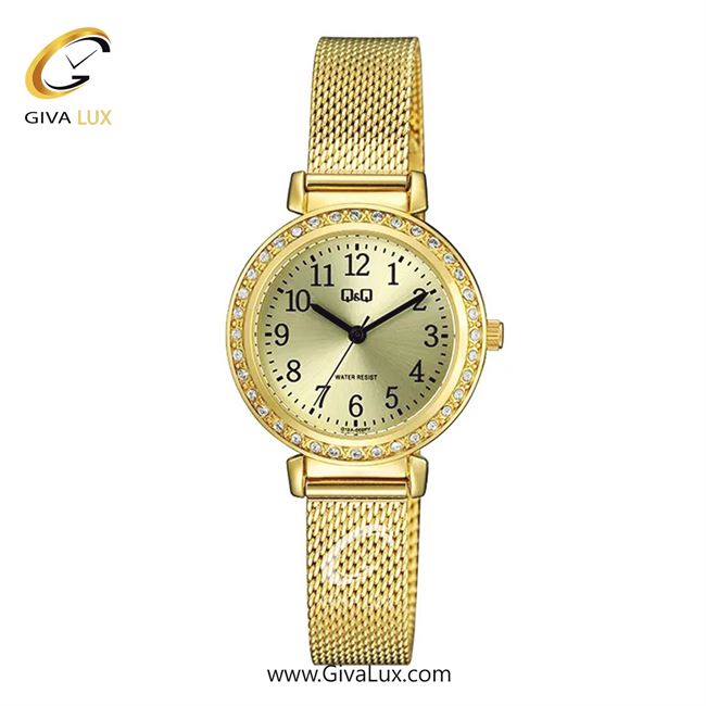 ساعت مچی اورجینال زنانه کیو اند کیو Q&Q طلایی | طلایی| طلایی| کد رفرنس Q12A-002PY