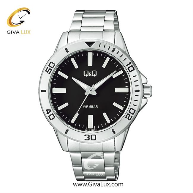 ساعت مچی اورجینال مردانه کیو اند کیو Q&Q نقره ای | نقره ای| مشکی| کد رفرنس Q28B-002PY