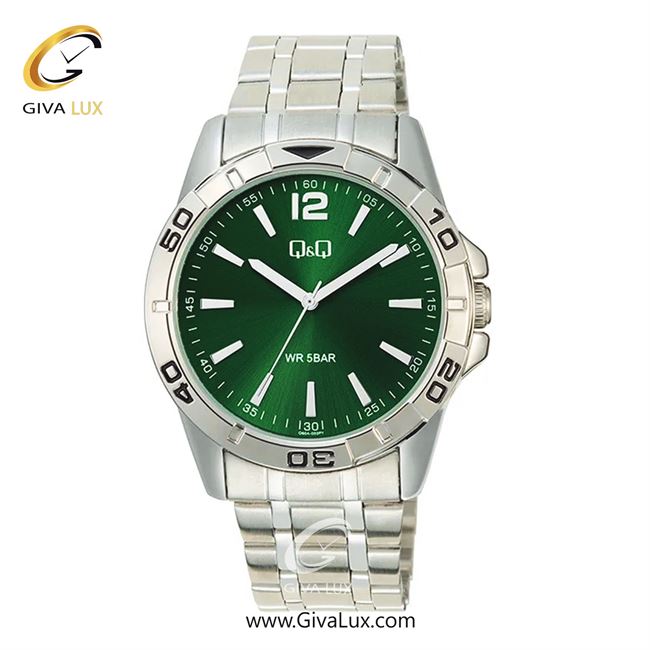 ساعت مچی اورجینال مردانه کیو اند کیو Q&Q نقره ای | نقره ای| سبز| کد رفرنس Q60A-003PY
