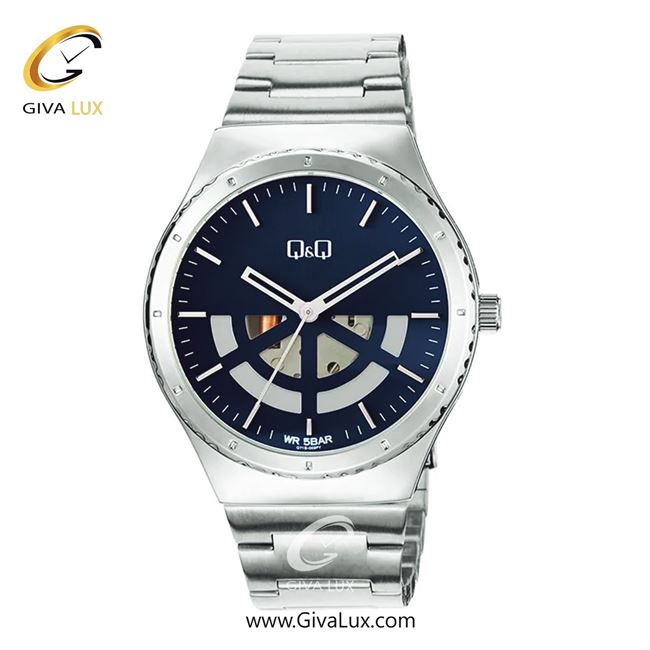 ساعت مچی اورجینال مردانه کیو اند کیو Q&Q نقره ای | نقره ای| سرمه ای| کد رفرنس Q71B-002PY