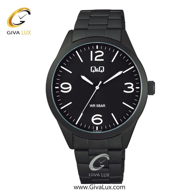 ساعت مچی اورجینال مردانه کیو اند کیو Q&Q مشکی | مشکی| مشکی| کد رفرنس Q77B-001PY