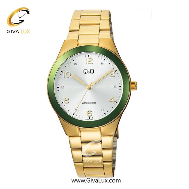ساعت مچی اورجینال زنانه کیو اند کیو Q&Q سبز-طلایی | طلایی| نقره ای| کد رفرنس Q78B-004PY