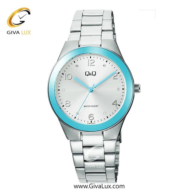 ساعت مچی اورجینال زنانه کیو اند کیو Q&Q آبی-نقره ای | نقره ای| نقره ای| کد رفرنس Q78B-005PY