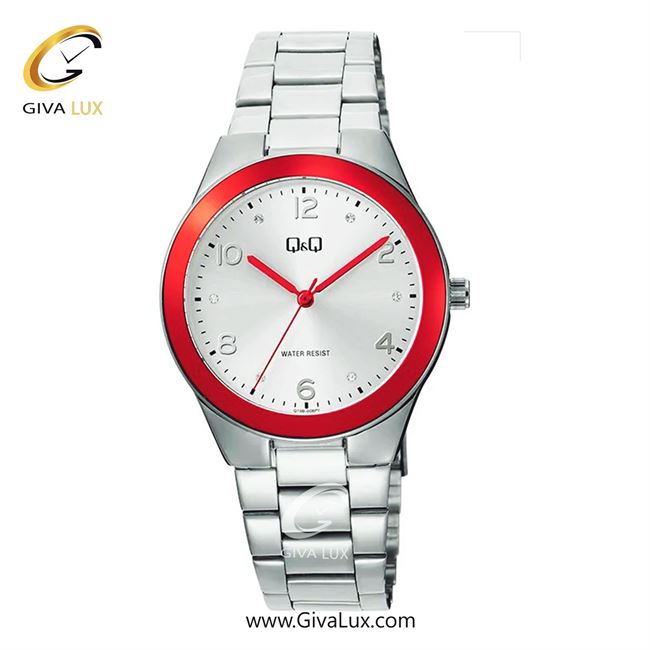 ساعت مچی اورجینال زنانه کیو اند کیو Q&Q قرمز-نقره ای | نقره ای| نقره ای| کد رفرنس Q78B-006PY