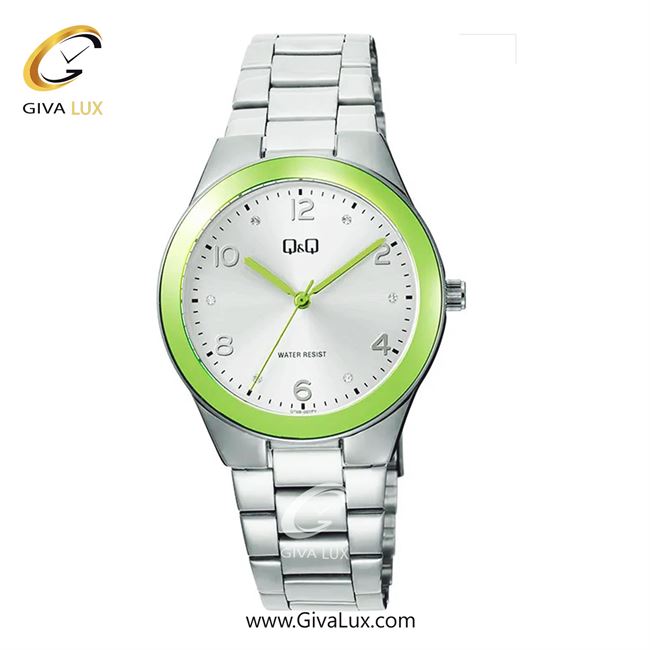 ساعت مچی اورجینال زنانه کیو اند کیو Q&Q نقره ای-سبز | نقره ای| نقره ای| کد رفرنس Q78B-007PY