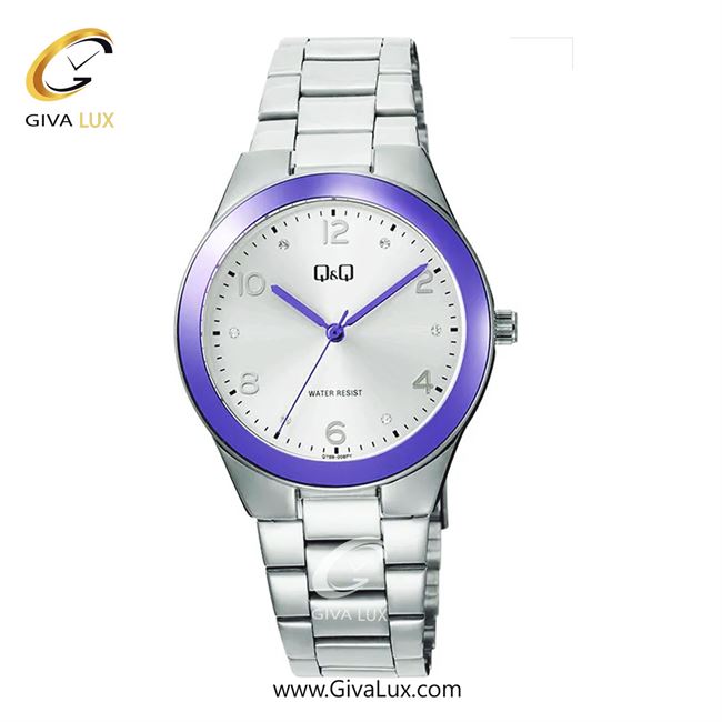 ساعت مچی اورجینال زنانه کیو اند کیو Q&Q نقره ای-بنفش | نقره ای| نقره ای| کد رفرنس Q78B-008PY