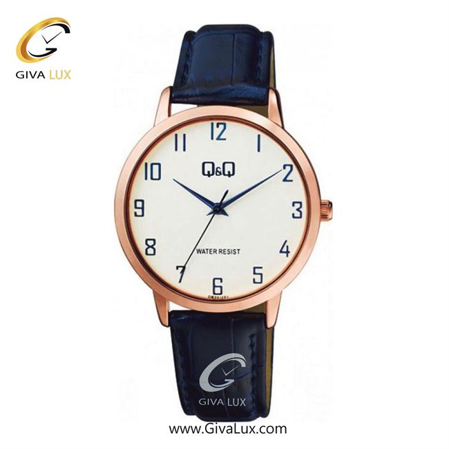 ساعت مچی اورجینال مردانه کیو اند کیو Q&Q رزگلد | سرمه ای| سفید| کد رفرنس QB34J104Y