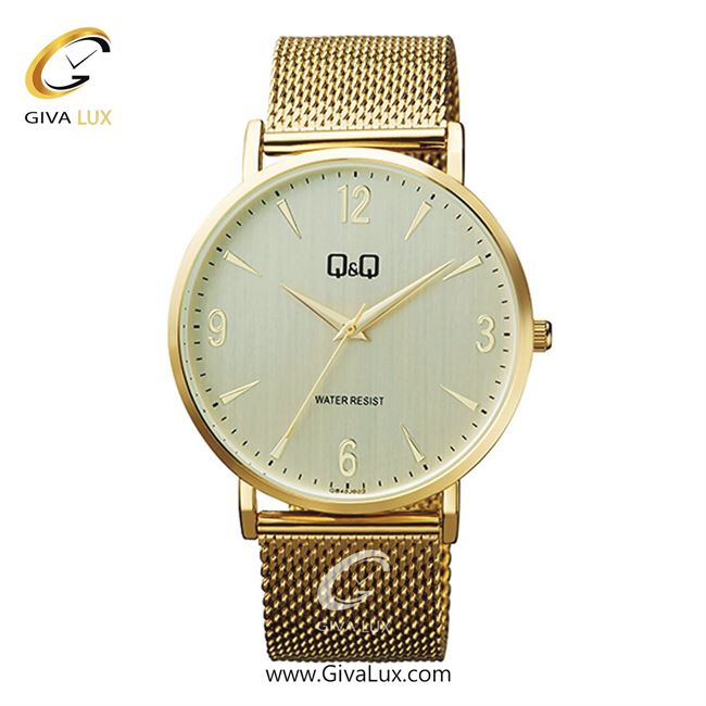 ساعت مچی اورجینال مردانه کیو اند کیو Q&Q طلایی | طلایی| سفید| کد رفرنس QB40J003Y