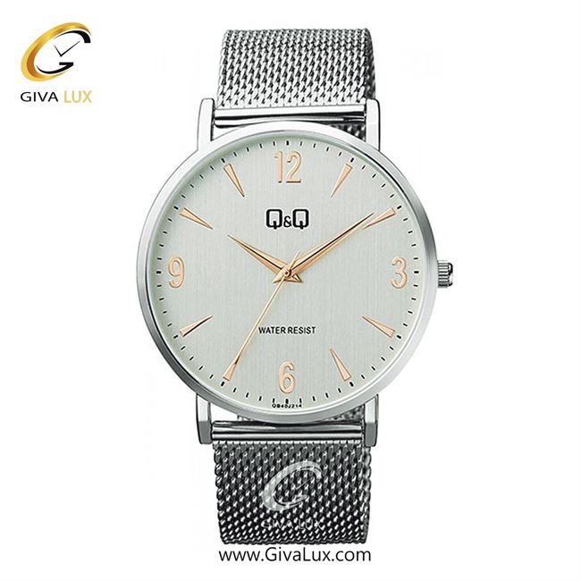 ساعت مچی اورجینال مردانه کیو اند کیو Q&Q نقره ای | نقره ای| سفید| کد رفرنس QB40J214Y