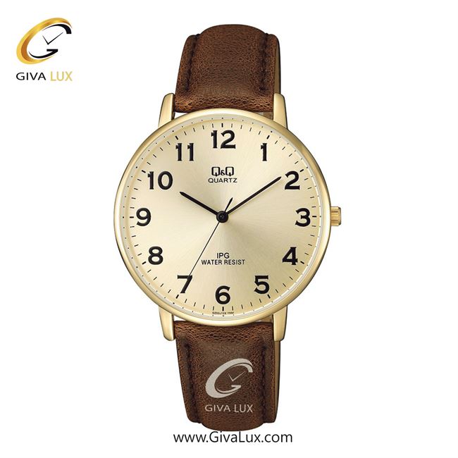 ساعت مچی اورجینال مردانه کیو اند کیو Q&Q طلایی | قهوه ای| طلایی| کد رفرنس QZ00J103Y