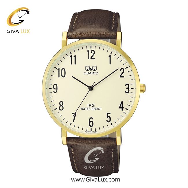 ساعت مچی اورجینال مردانه کیو اند کیو Q&Q طلایی | قهوه ای| طلایی| کد رفرنس QZ02J103Y