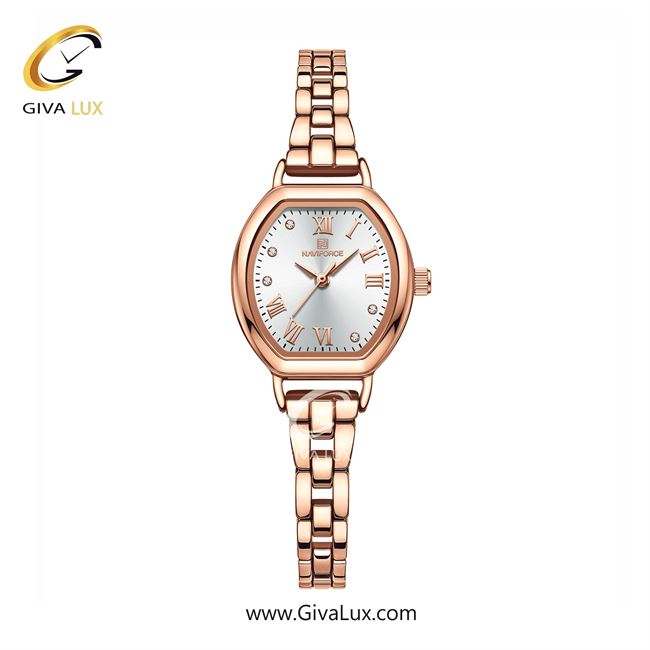 ساعت مچی اورجینال زنانه ناوی فورس|Naviforce|نوی فورس|نیوی فورس رزگلد | رزگلد| سفید صدفی| کد رفرنس NF5035