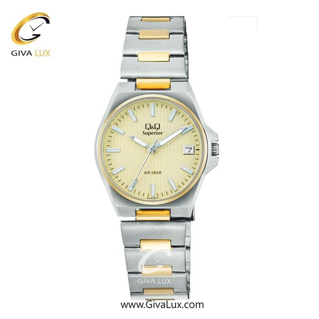 ساعت مچی اورجینال زنانه کیو اند کیو Q&Q طلایی-نقره ای | نقره ای-طلایی| طلایی| کد رفرنس S22A-007PY