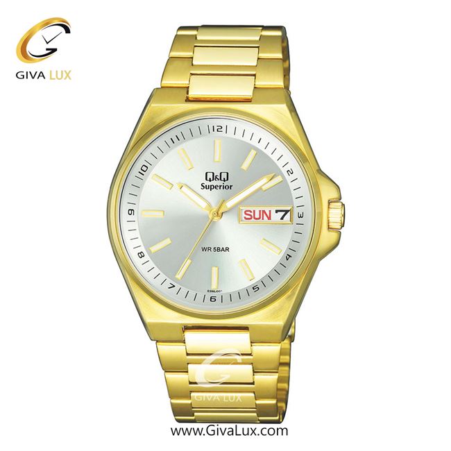 ساعت مچی اورجینال مردانه کیو اند کیو Q&Q طلایی | طلایی| نقره ای| کد رفرنس S396J001Y