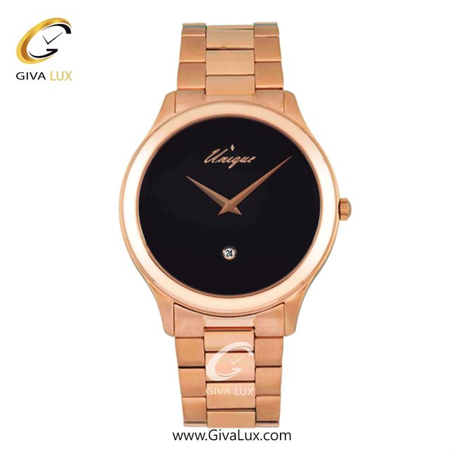 ساعت مچی اورجینال مردانه یونیک رزگلد | رزگلد| مشکی| کد رفرنس S507-R