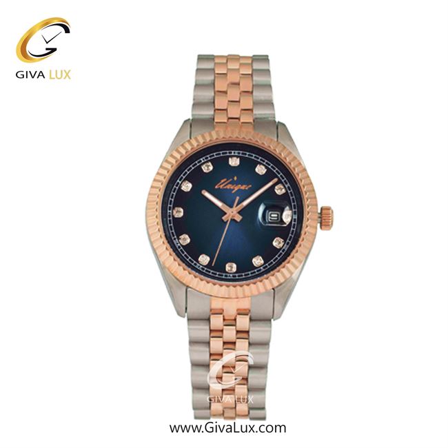 ساعت مچی اورجینال زنانه یونیک نقره ای-رزگلد | نقره ای-رزگلد| سرمه ای| کد رفرنس S513-B