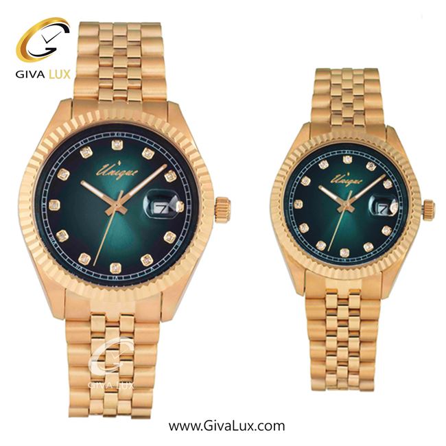 ساعت مچی اورجینال ست یونیک طلایی | طلایی| سبز یشمی تیره| کد رفرنس S513-GR