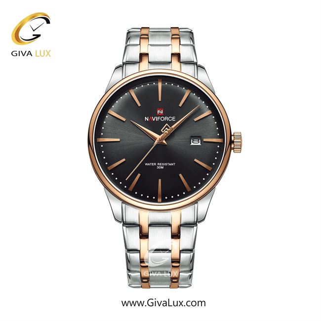 ساعت مچی اورجینال مردانه ناوی فورس|Naviforce|نوی فورس|نیوی فورس رزگلد | نقره ای-رزگلد| مشکی| کد رفرنس NF9230