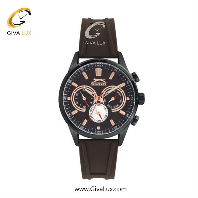 ساعت مچی اورجینال مردانه اسلازنگر سه موتوره کرنوگراف قهوه ای | قهوه ای| قهوه ای| کد رفرنس SL.9.6304.2.04